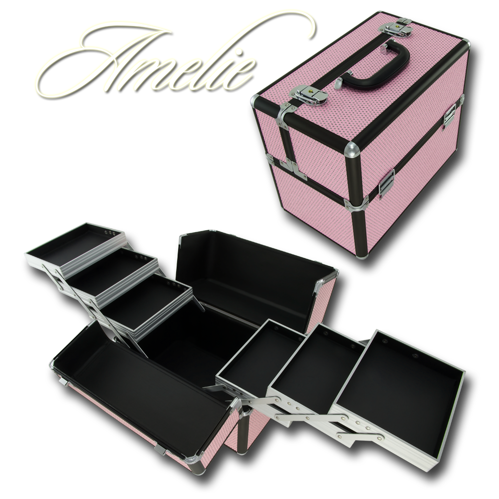 Amelie Pink Crystal Makeup Case