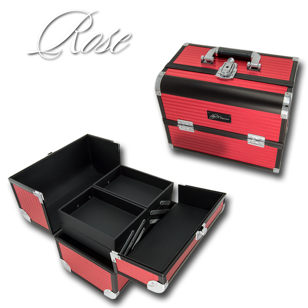 Rose-Red-Thick-Stripe-Makeup-Case