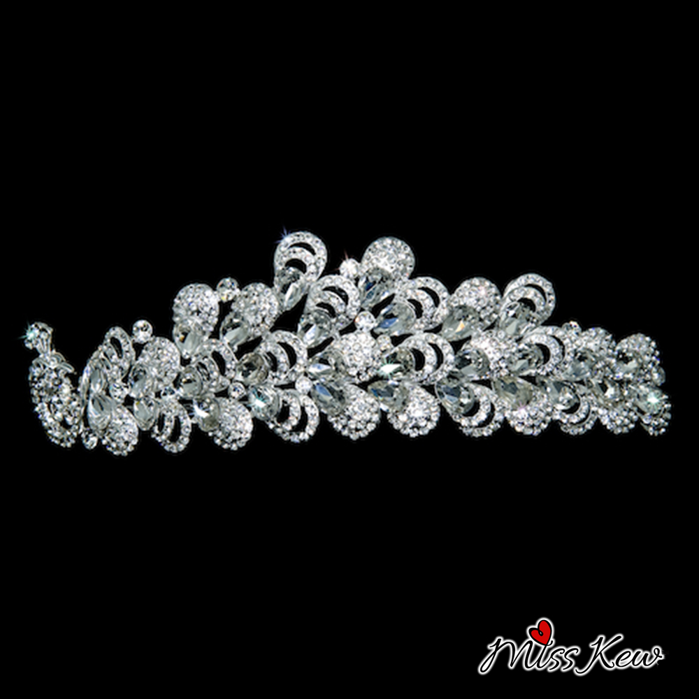 Silver Peacock Rhinestone / Diamante Tiara