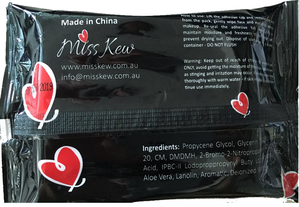 MISSKEW Makeup Wipes 6 pack- Coconut Scented Makeup Remover Wipes 15cm x 25cm