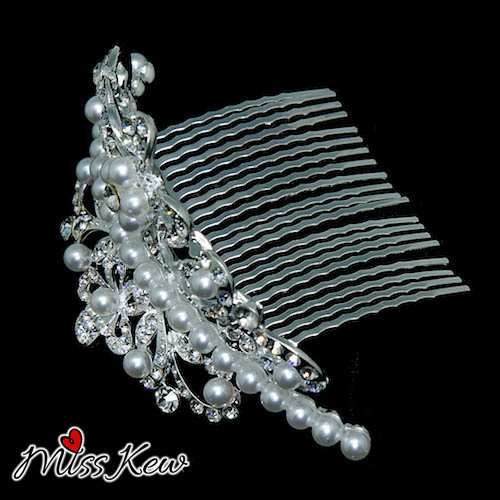 Pearl Star Rhinestone / Diamante Hair Comb