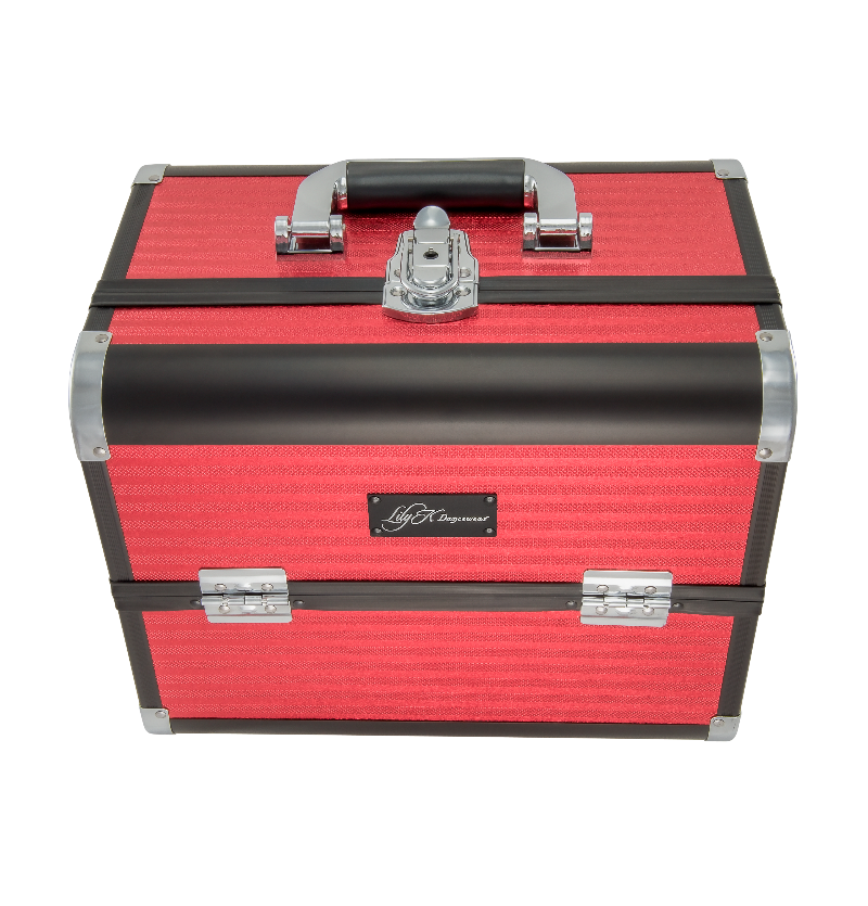 Rose Red Thick Stripe Makeup Case