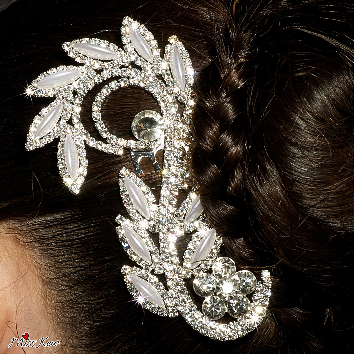 Silver-Swirl-Rhinestone-/-Diamante-Hair-Comb
