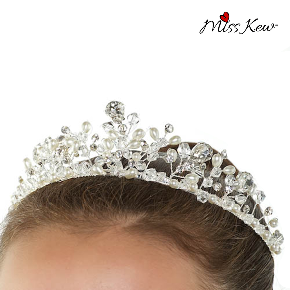 Pearl-Drop-Rhinestone-/-Diamante-Tiara