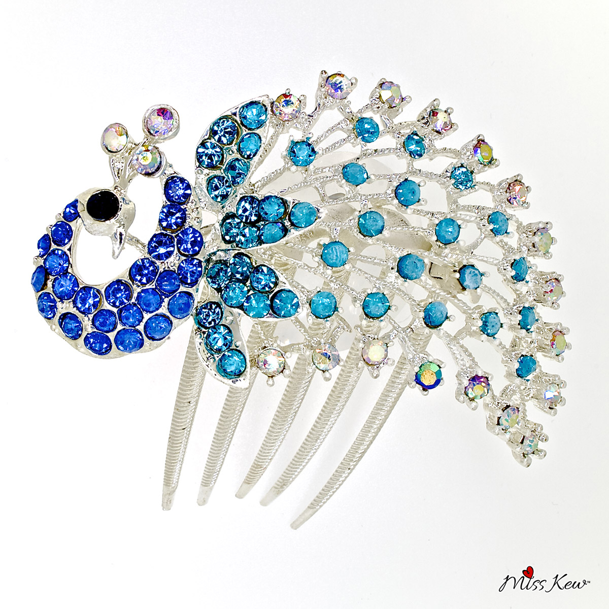 Peacock-Rhinestone-/-Diamante-Hair-Comb