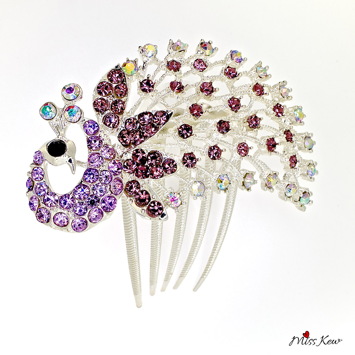 Peacock-Rhinestone-/-Diamante-Hair-Comb